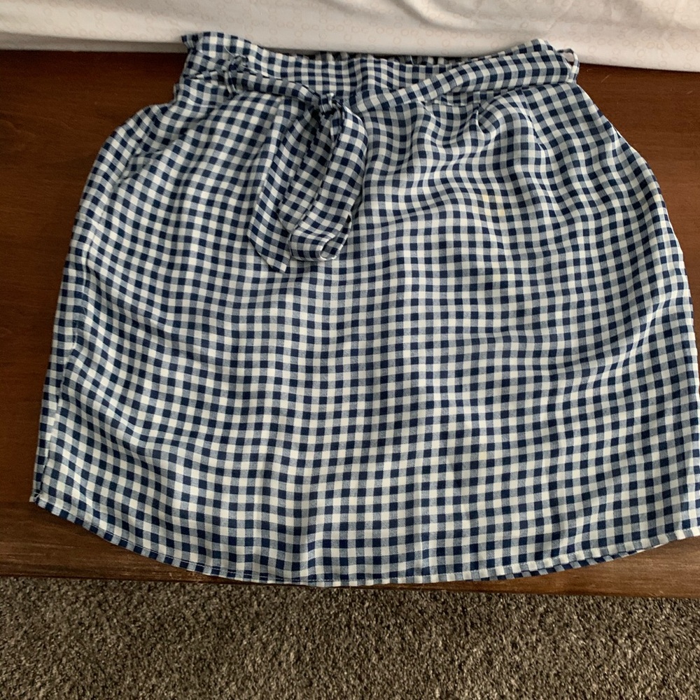 Emmelee gingham plaid tie waist skirt